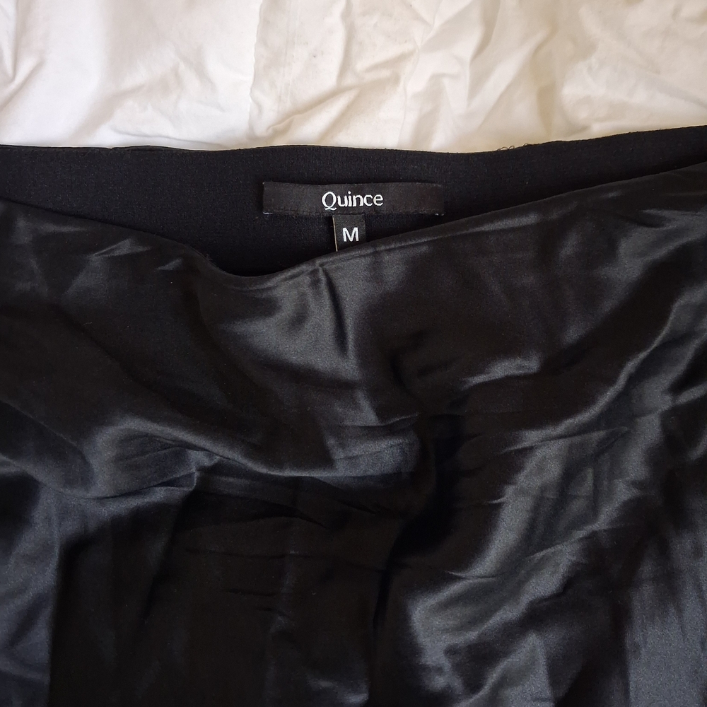 Quince Black Washable Silk Mini Skirt